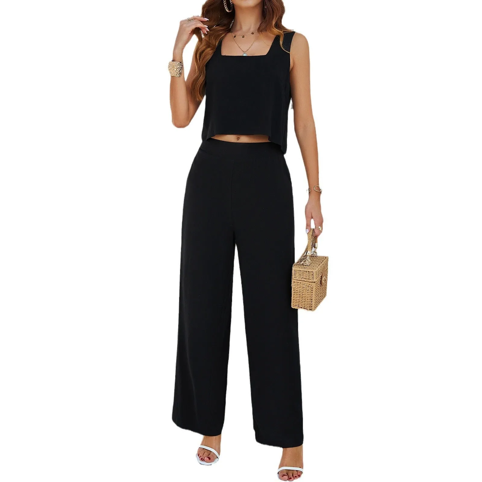 European and American Women’s Spring and Summer Casual Temperament Sleeveless Vest Set sold by Zulily