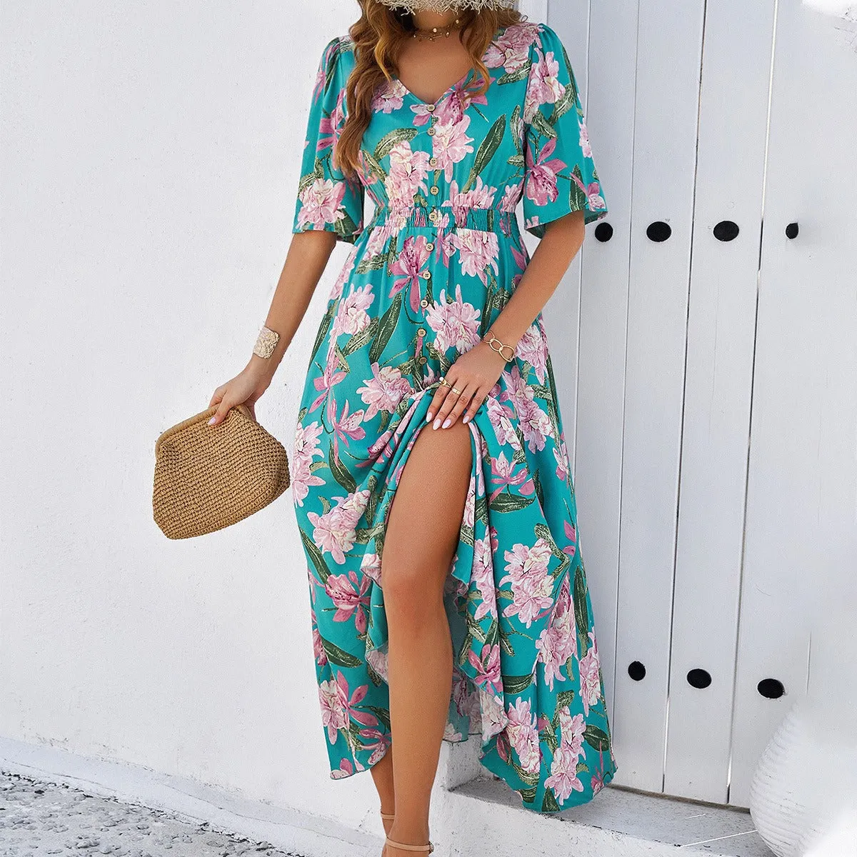 Women's Spring/Summer Vacation Casual Printed Split Dress sold by Zulily product image thumbnail 2