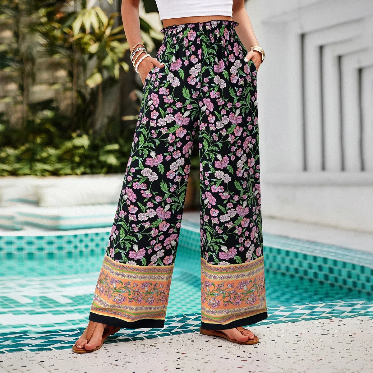 Women's Spring/Summer Elegance Casual Print Tie Up Pants sold by Zulily product image thumbnail 3