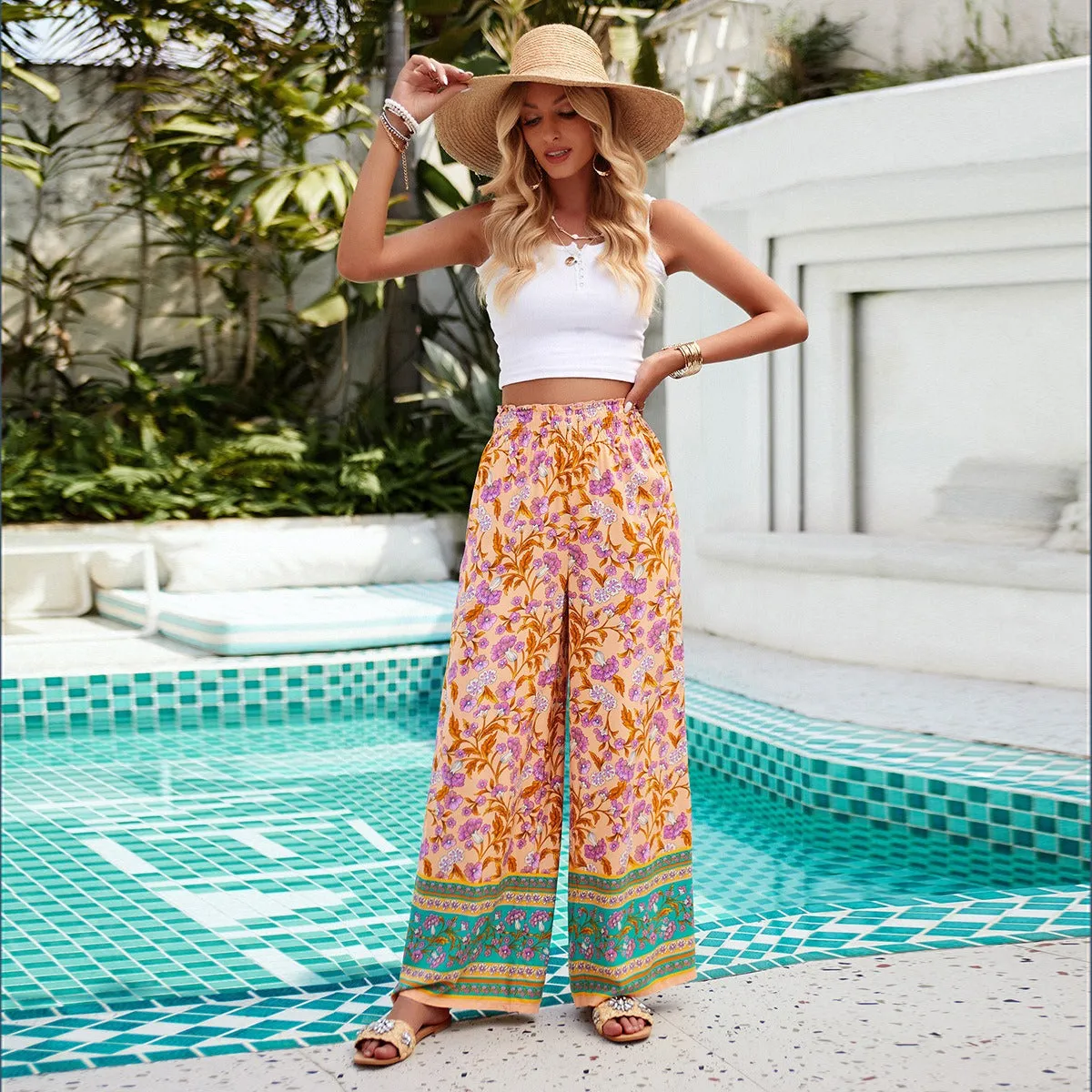 Women's Spring/Summer Elegance Casual Print Tie Up Pants sold by Zulily product image thumbnail 4