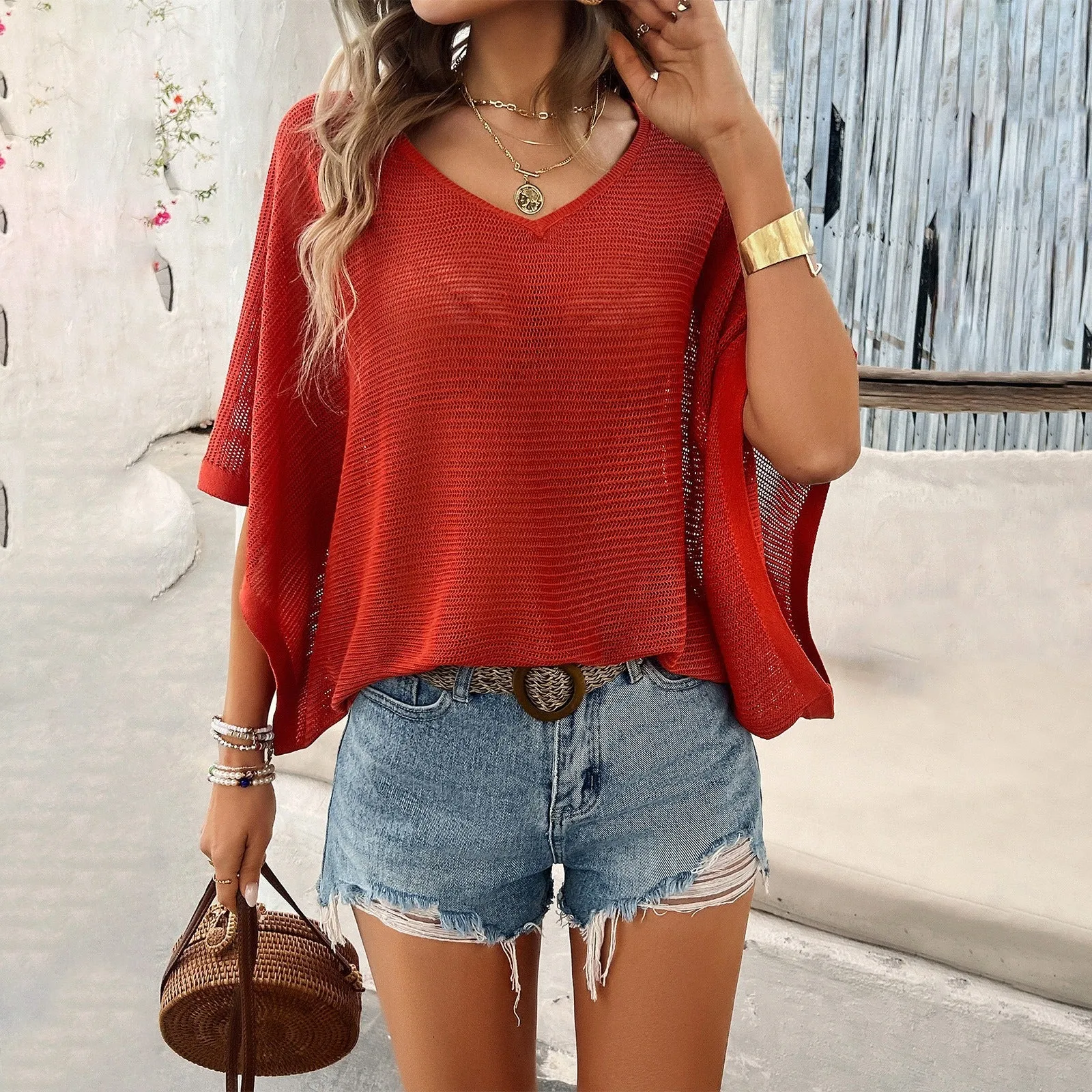 Women’s Spring and Summer Casual Loose Hollow Sweater sold by Zulily product image thumbnail 3