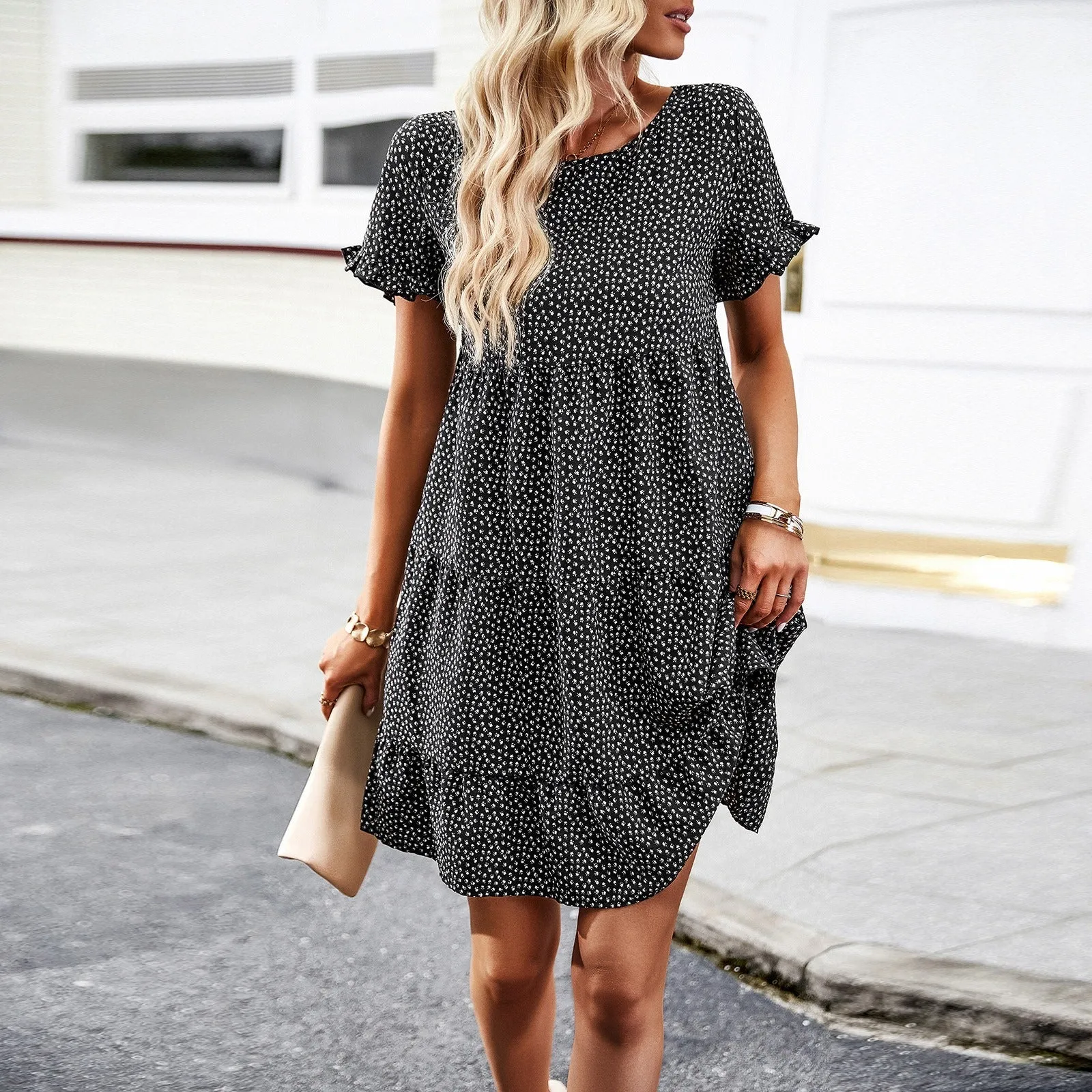 Leisure Vacation Printed Dress With Spring/Summer Temperament and Ranch Style sold by Zulily product image thumbnail 5