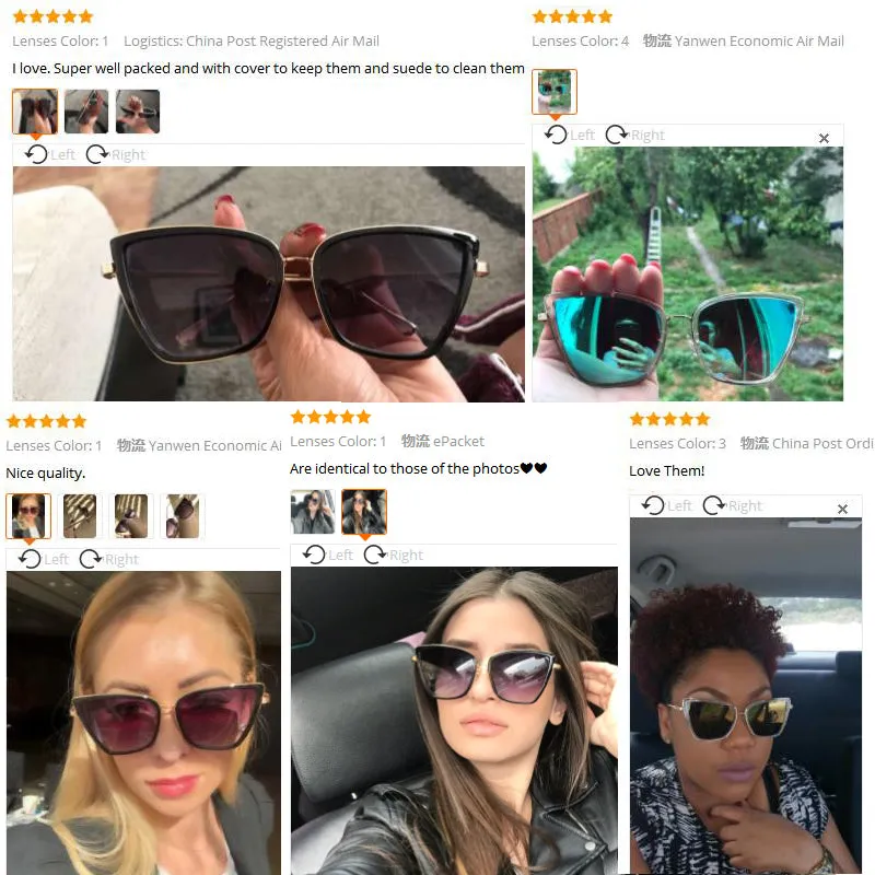 Big Cat Eye Sunglasses Women Black Mirror Sun Glasses sold by Zulily product image thumbnail 5