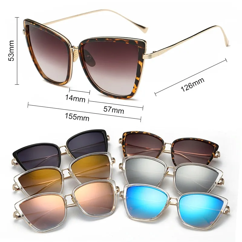 Big Cat Eye Sunglasses Women Black Mirror Sun Glasses sold by Zulily product image thumbnail 2