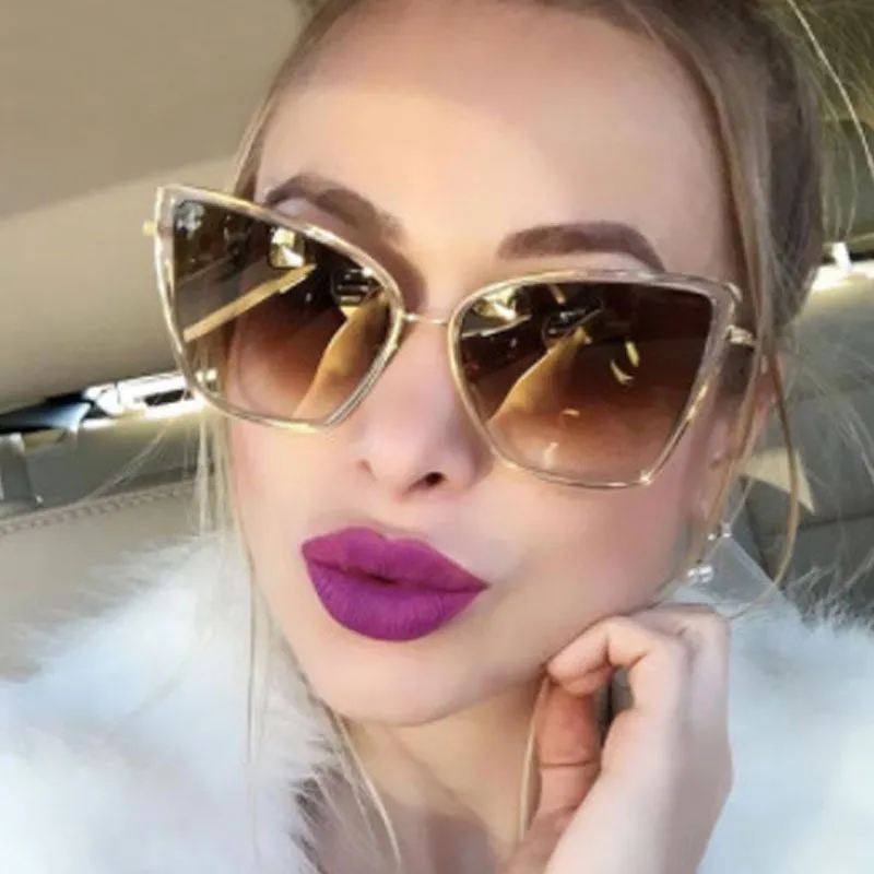 Big Cat Eye Sunglasses Women Black Mirror Sun Glasses sold by Zulily