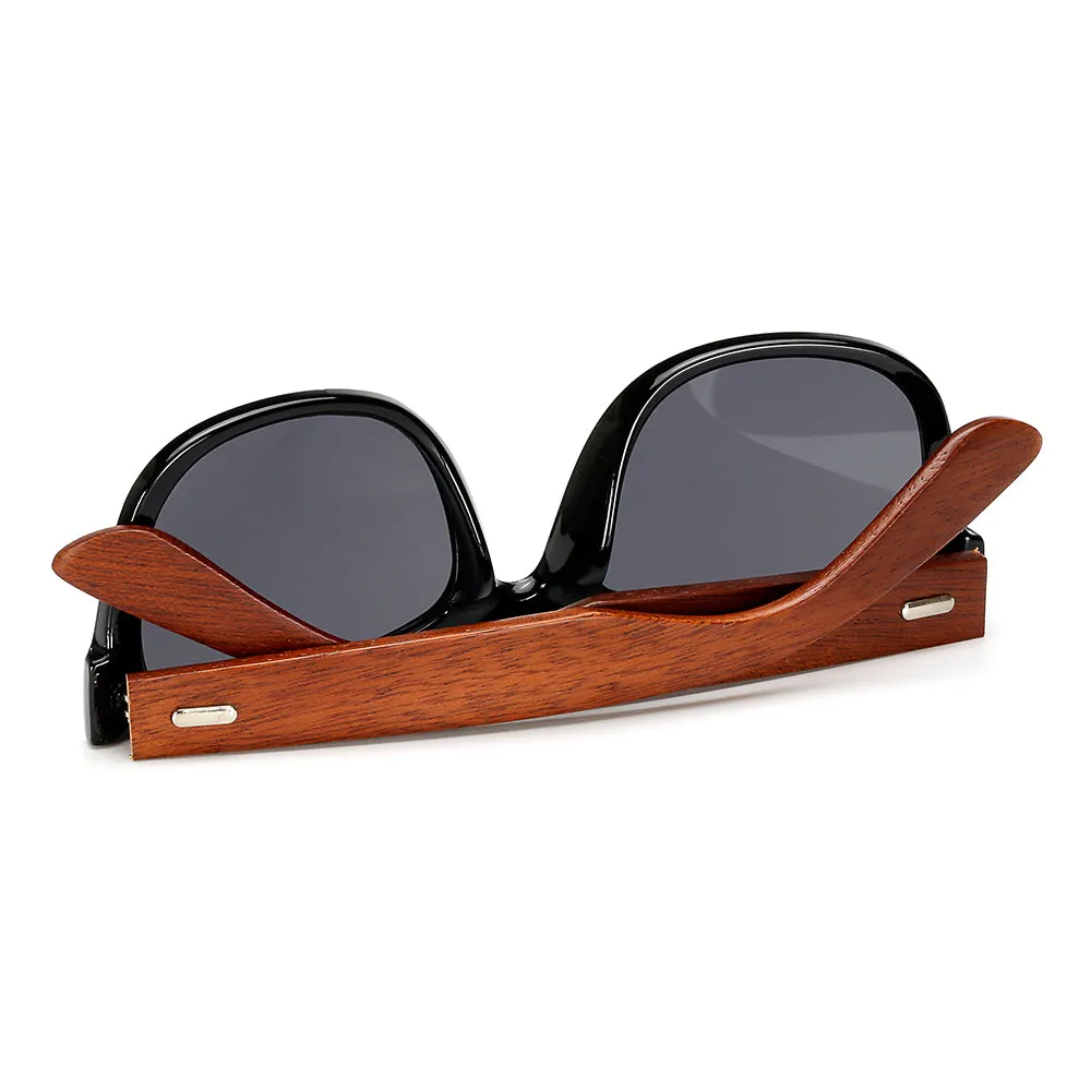 Bamboo Wooden Arms Sunglasses Men Women Black Sunglasses sold by Zulily product image thumbnail 5