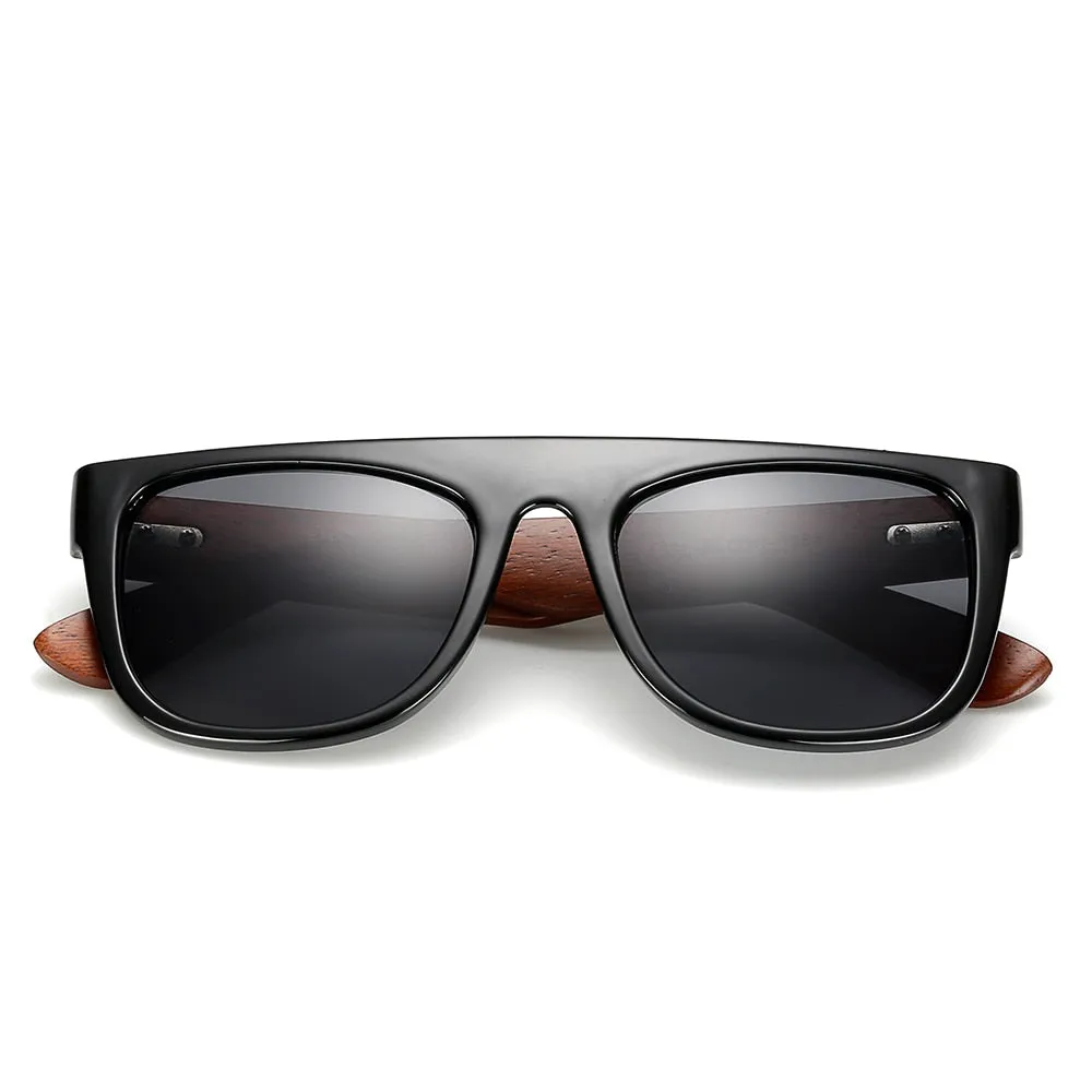 Bamboo Wooden Arms Sunglasses Men Women Black Sunglasses sold by Zulily product image thumbnail 2