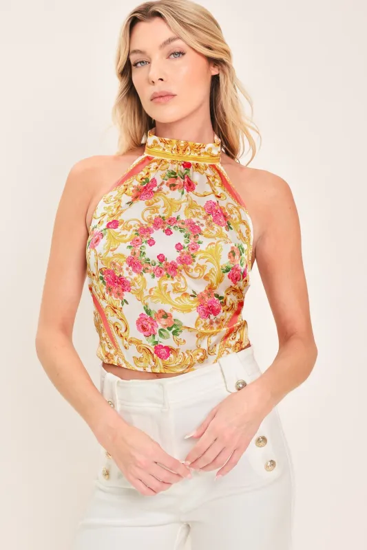 Luxe Love Story Woven Woven Crop Top made by Flying Tomato
