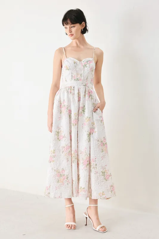 Pastel Romance Woven Midi Dress made by Flying Tomato