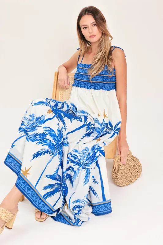 Palm Escape Woven Maxi Dress made by Flying Tomato