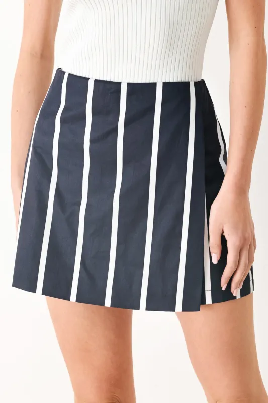 Dark Rhythm Stripe Woven Skort made by Flying Tomato