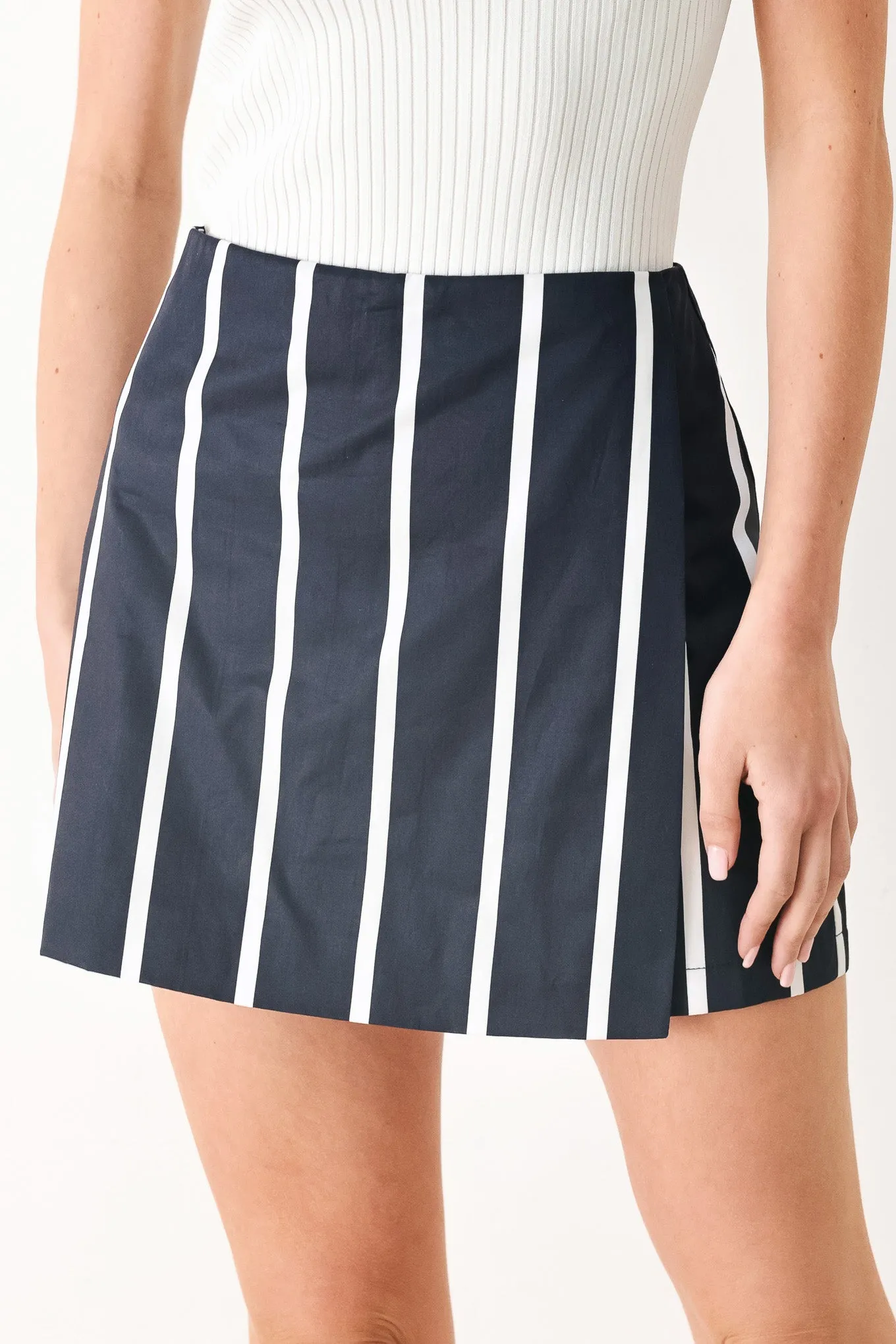 Dark Rhythm Stripe Woven Skort sold by Zulily