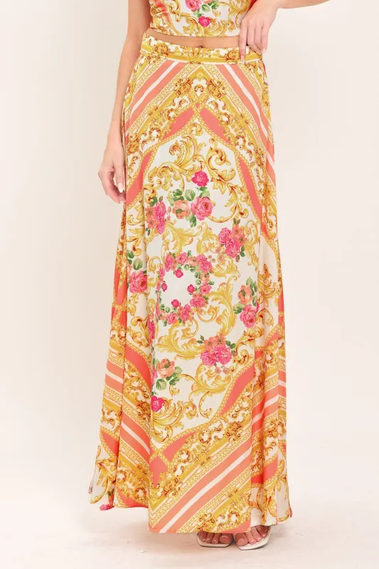 Luxe Love Story Woven Midi Circle Skirt made by Flying Tomato