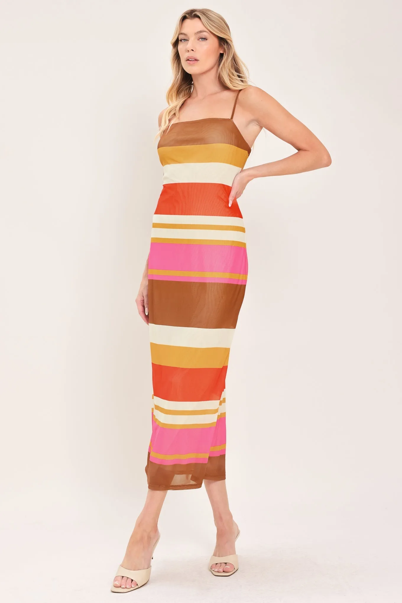 Heat Waves Power Mesh Midi Dress sold by Zulily product image thumbnail 3