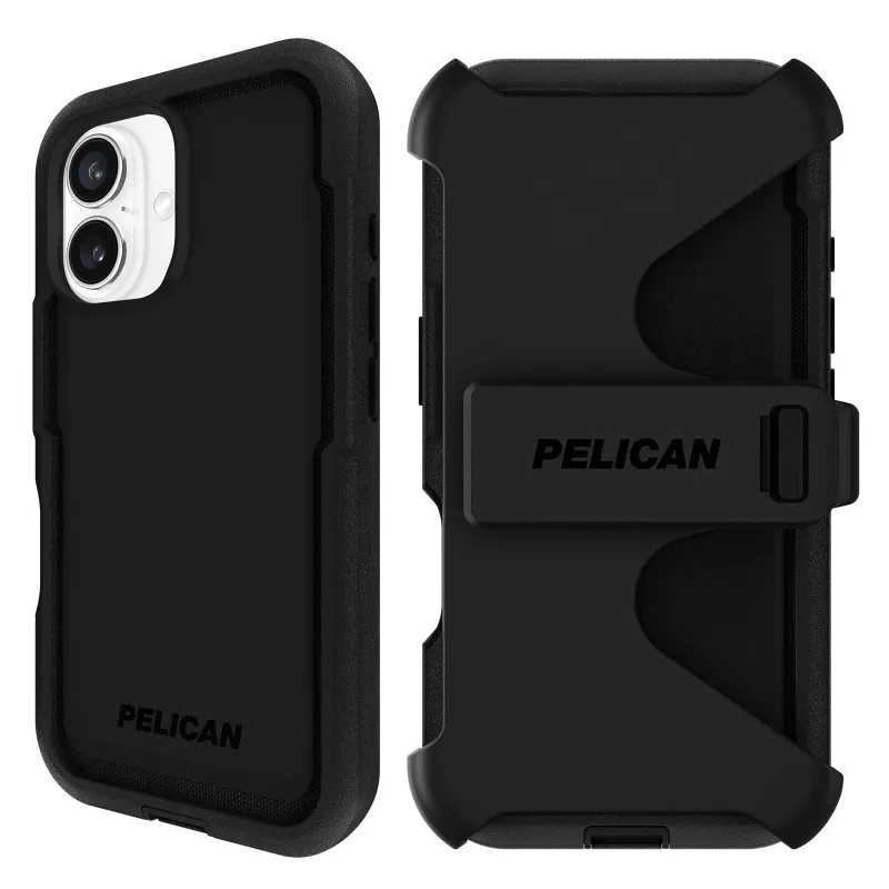 Pelican Voyager iPhone 16 Case [Compatible with MagSafe] Rugged Phone Case w/ 18ft Military-Grade Drop Protection - Heavy Duty Phone Cover w/Belt Clip Holster for iPhone 16 - Black made by Zulily