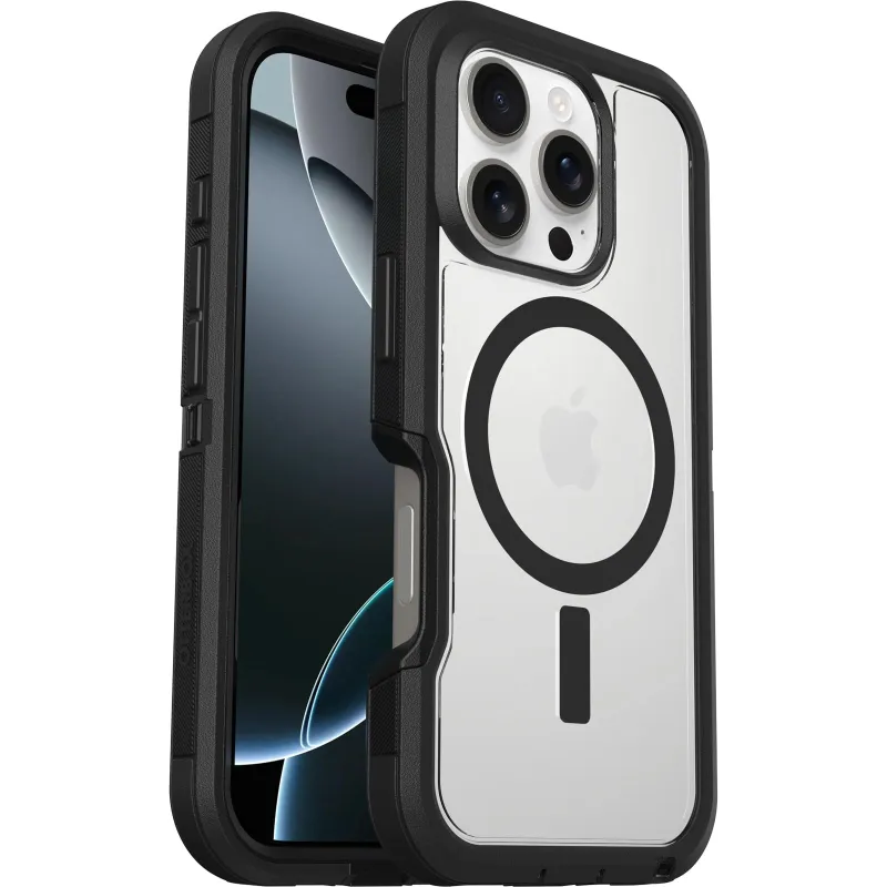 OtterBox Defender XT Clear iPhone 16 Pro Case Dark Side - Clear/Black US Military MIL Standard made by OtterBox