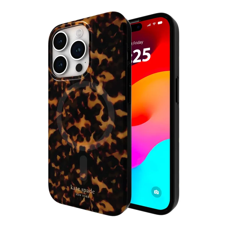 kate spade new york iPhone 15 Pro Case Compatible with MagSafe - Tortoiseshell made by Kate Spade