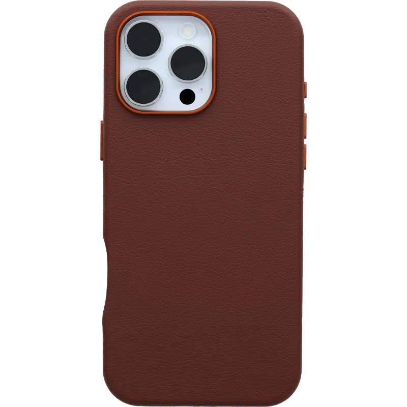 OtterBox iPhone 16 Pro Max Symmetry Series Cactus Leather for MagSafe - Rich Adobe Brown made by OtterBox