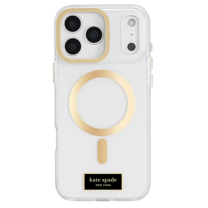 kate spade new york iPhone 17 Pro Max Case with Camera Stand - Compatible with MagSafe - Designer Phone Case - Icon Clear made by Kate Spade