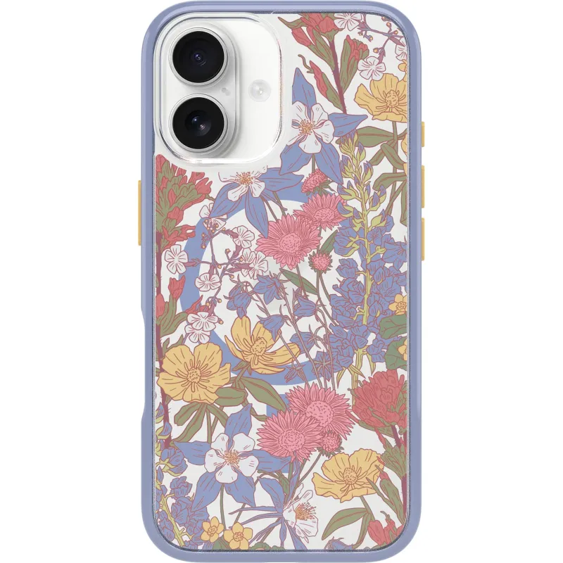 OtterBox iPhone 16 Symmetry Series Clear Case - Floral Purple made by OtterBox