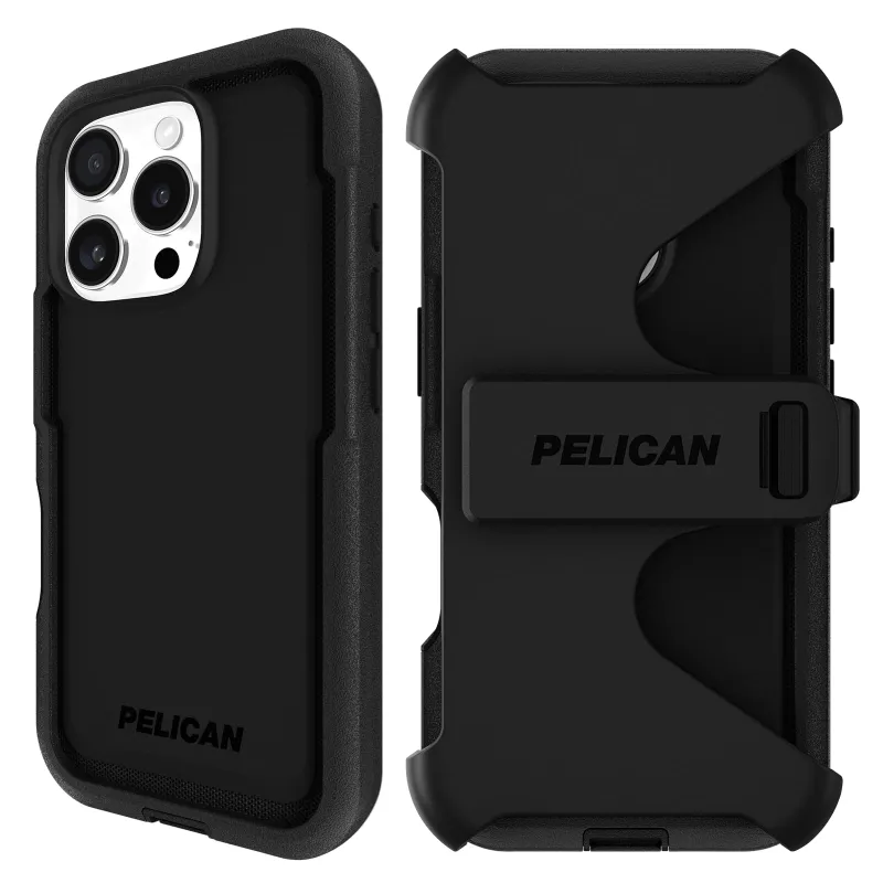 Pelican Voyager iPhone 16 Pro Case [Compatible with MagSafe] Rugged Phone Case w/ 18ft Military-Grade Drop Protection - Heavy Duty Phone Cover w/Belt Clip Holster for iPhone 16 Pro - Black made by Zulily