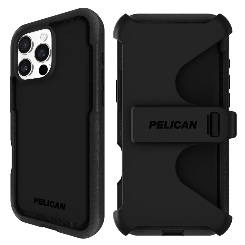 Pelican Voyager iPhone 16 Pro Max Case [Compatible with MagSafe] Rugged Phone Case w/ 18ft Military-Grade Drop Protection - Heavy Duty Phone Cover w/Belt Clip Holster for iPhone 16 Pro Max - Black made by Zulily