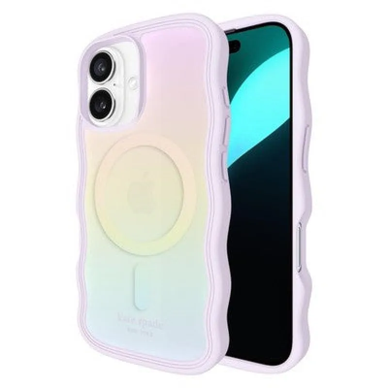 KATE SPADE NEW YORK IPHONE 16 CASE - COMPATIBLE WITH MAGSAFE - DESIGNER PHONE CASE - WAVY OPAL IRIDESCENT made by Kate Spade
