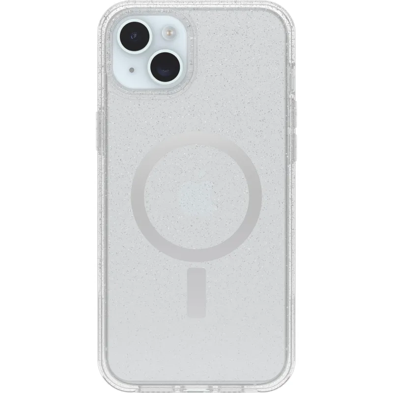 OtterBox iPhone 15 Plus and iPhone 14 Plus Symmetry Series Clear Case - Stardust (Clear/Silver) Snaps to MagSafe Ultra-Sleek Raised Edges Protect Camera & Screen made by OtterBox