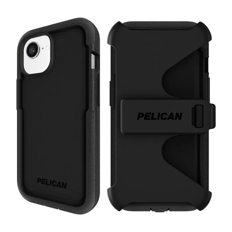 Pelican Voyager iPhone 16e (2025) / 15/14 / 13 Phone Case [Compatible with MagSafe] with 18ft Military-Grade Drop Protection - Heavy Duty Cover with Belt Clip Holster for iPhone 16e (2025) - Black made by Zulily