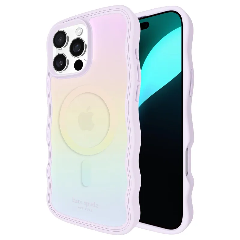 kate spade new york iPhone 16 Pro Max Case - Compatible with MagSafe - Designer Phone Case - Wavy Opal Iridescent made by Kate Spade