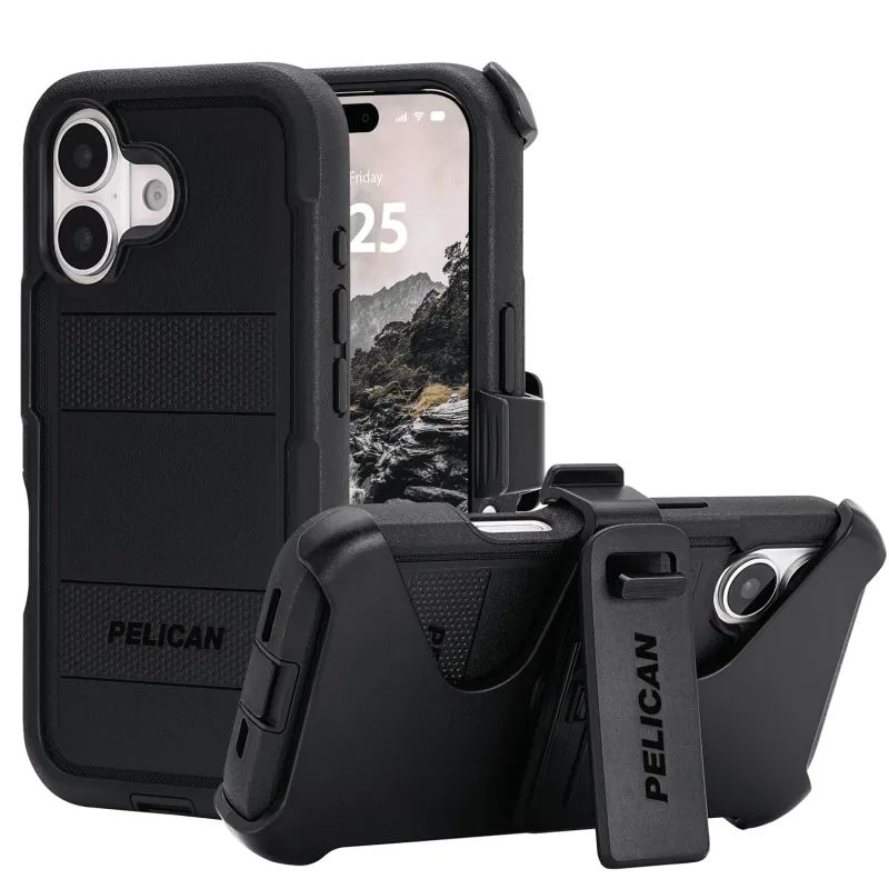 Pelican Voyager iPhone 17 Case [Compatible with MagSafe] Rugged Phone Case w/ 24ft Military-Grade Drop Protection - Heavy Duty Phone Cover w/Belt Clip Holster for iPhone 17 - Black made by Zulily