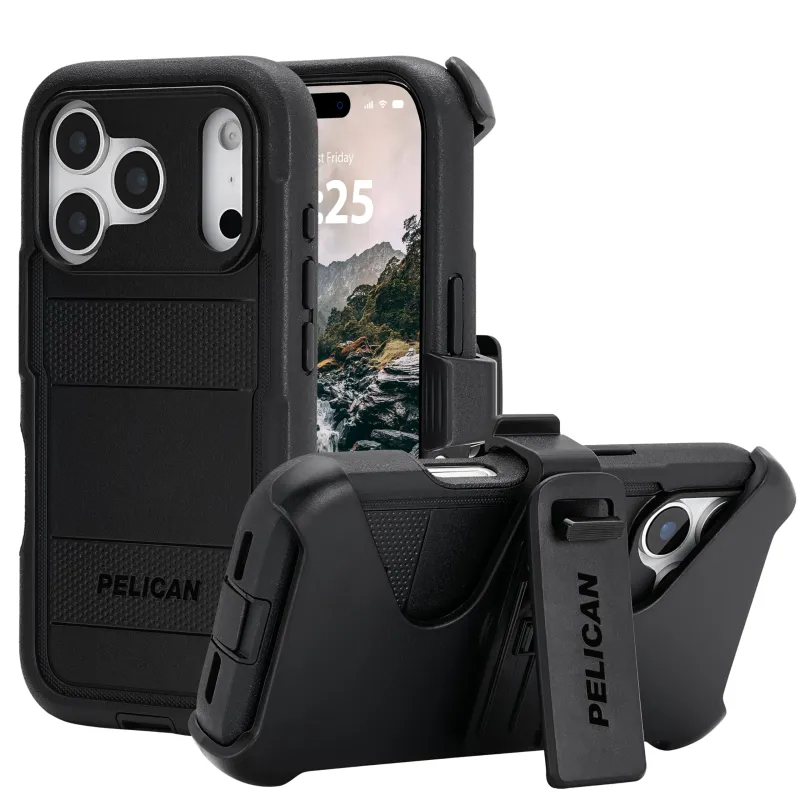 Pelican Voyager iPhone 17 Pro Case [Compatible with MagSafe] Rugged Phone Case w/ 24ft Military-Grade Drop Protection - Heavy Duty Phone Cover w/Belt Clip Holster for iPhone 17 Pro - Black made by Zulily