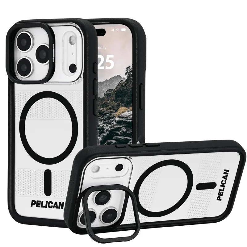 Pelican Protector iPhone 17 Pro Max Case w/Camera Stand [MagSafe Compatible] Rugged Magnetic Phone Case w/ 16ft Military-Grade Drop Protection - Heavy Duty Phone Cover for iPhone 17 Pro Max - Clear made by Zulily