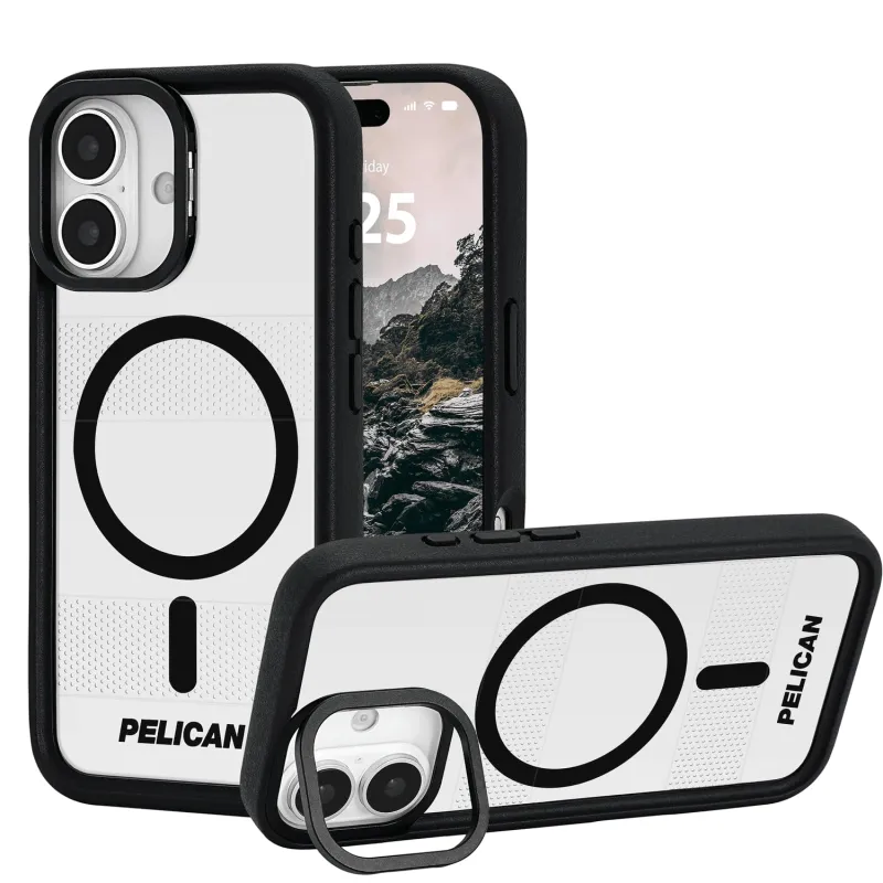 Pelican Protector iPhone 17 Case with Camera Stand [MagSafe Compatible] Rugged Magnetic Phone Case with 16ft Military-Grade Drop Protection - Heavy Duty Phone Cover for iPhone 17 - Clear made by Zulily