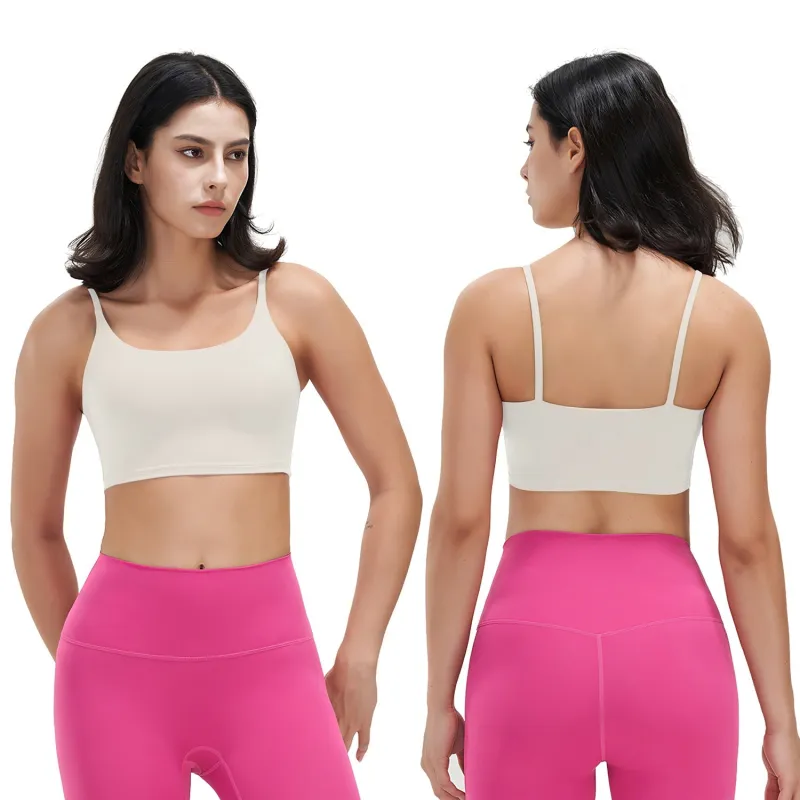 Women Strap Sport Bras Padded Strappy Crop Square Neck Low Impact Bras Sexy Fitness Tank Tops with Removable Pads Flat Straps for Gym Yoga Workout Run made by Zulily