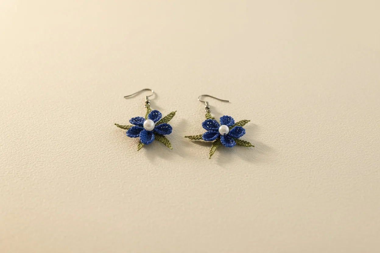 Handmade Purple Floral Crochet Dangle Earrings for Women sold by Zulily product image thumbnail 5