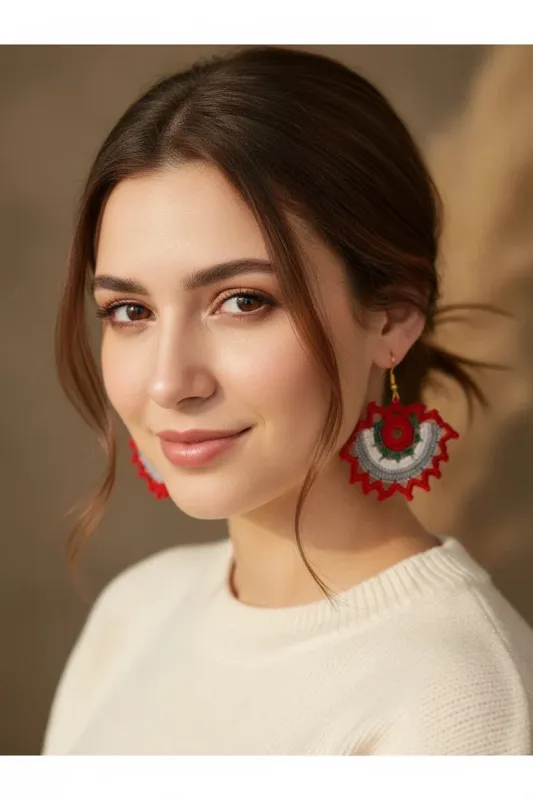 Women’s Handmade Colorful Crochet Drop Earrings – Boho Thread Design made by Zulily
