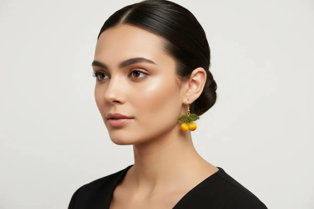 Women’s Handmade Gold-Plated Crochet Earrings – Boho Knit Design made by Zulily