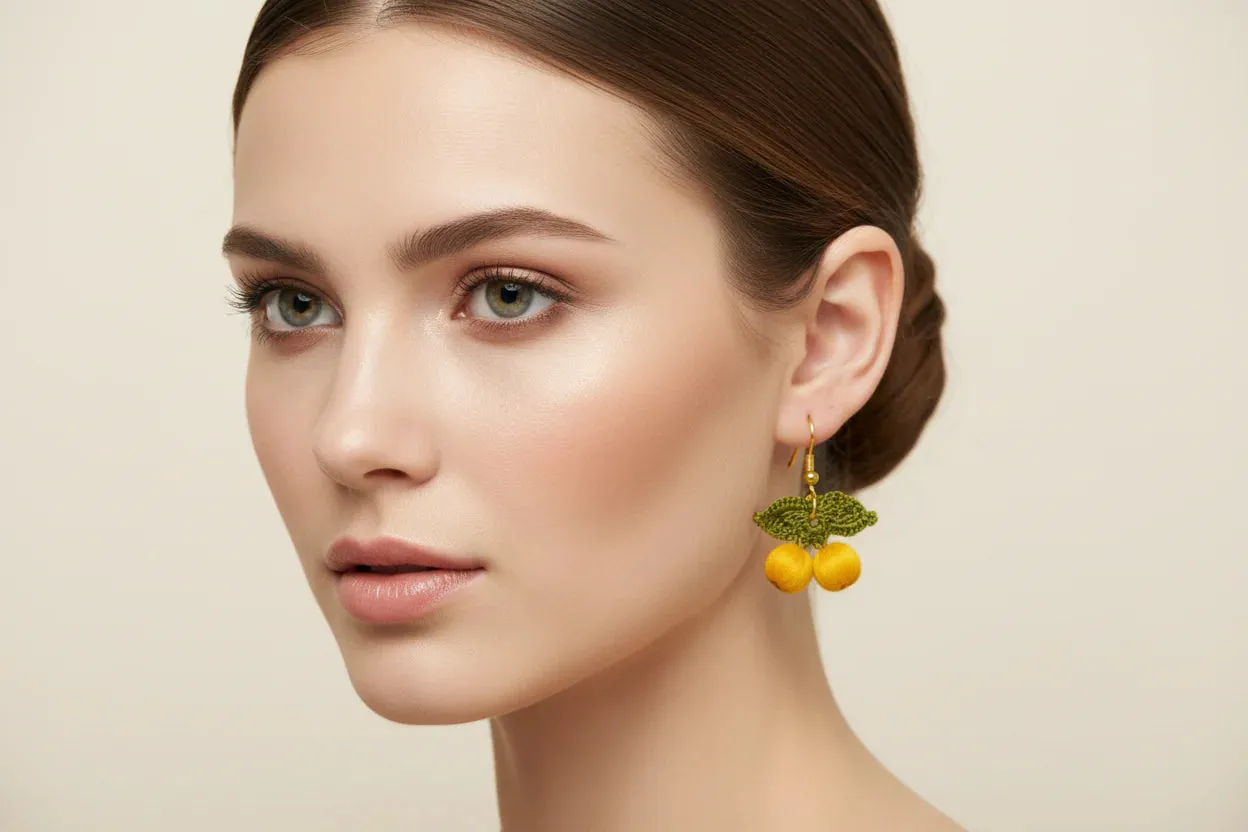 Women’s Handmade Gold-Plated Crochet Earrings – Boho Knit Design sold by Zulily product image thumbnail 5