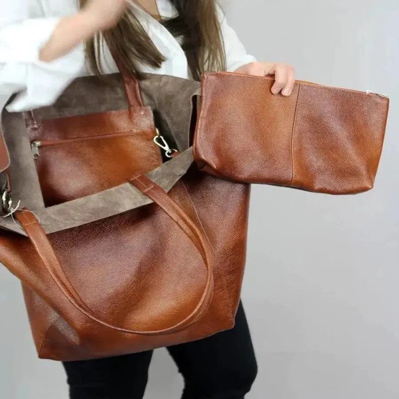 Chic Leather Tote Handbags made by Zulily