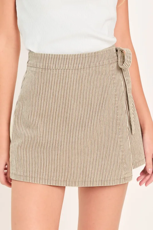 Modern Stripe Woven Skort made by Flying Tomato