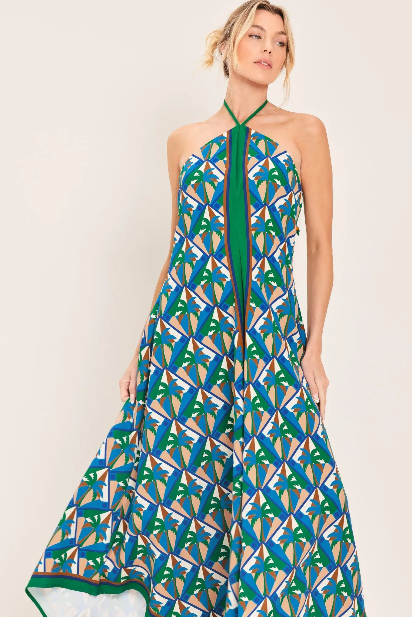 Tropical Temptation Halter Woven Midi Dress sold by Zulily product image thumbnail 3