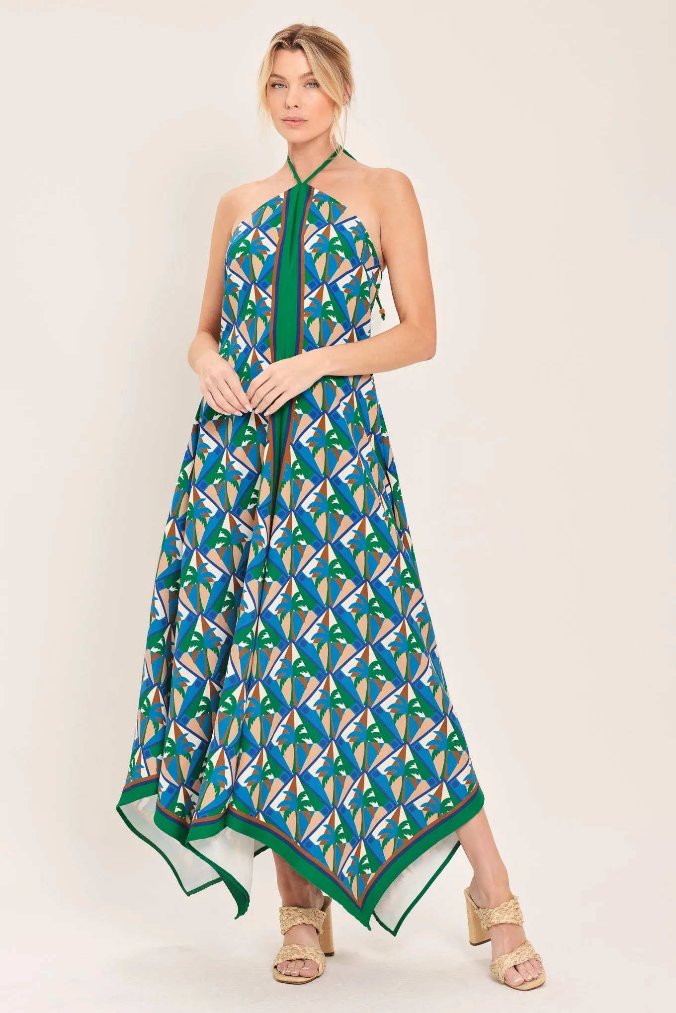 Tropical Temptation Halter Woven Midi Dress sold by Zulily