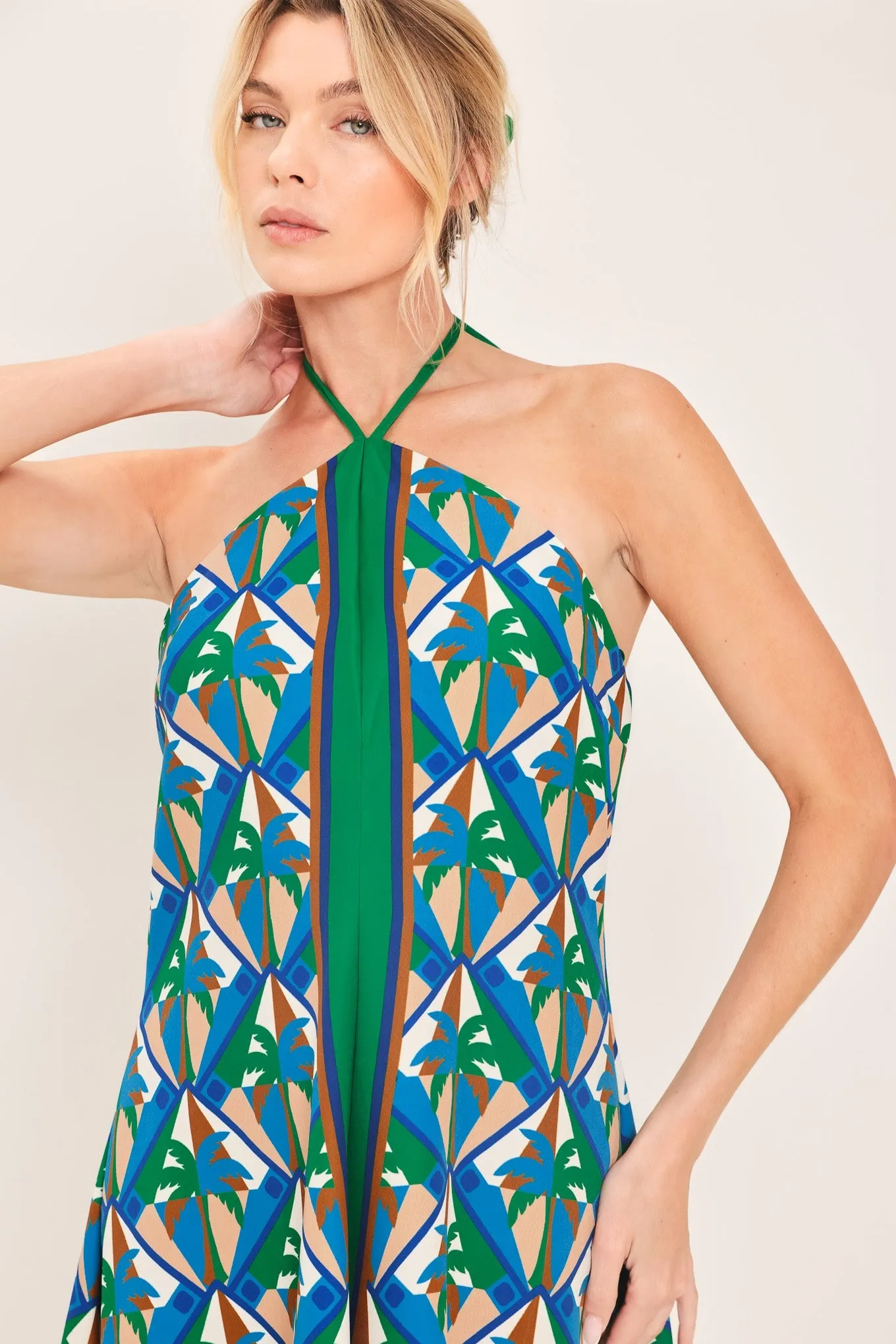 Tropical Temptation Halter Woven Midi Dress sold by Zulily product image thumbnail 5