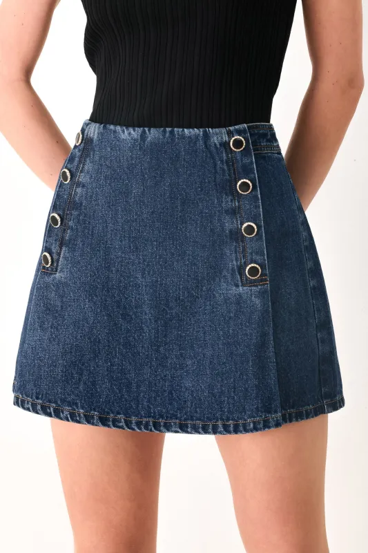 Run the City Denim Skort made by Flying Tomato