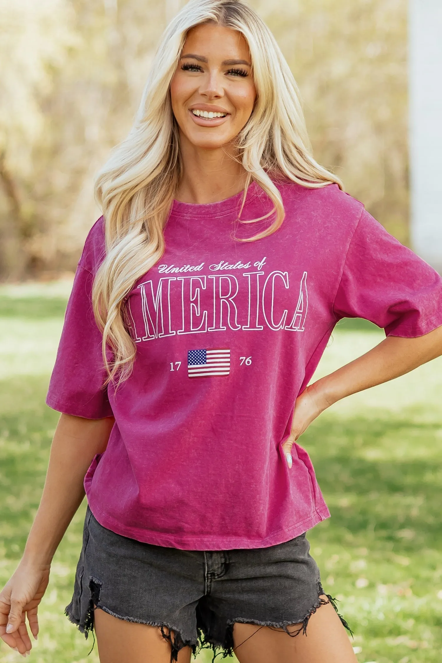 Threaded Pear Emmy Mineral Wash Cotton Tee sold by Zulily
