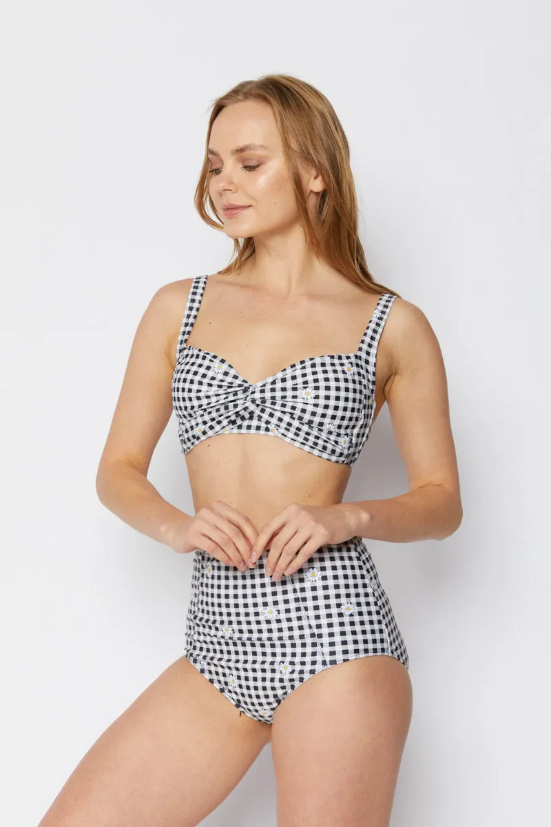Marina West B2808 Bikini Set (Gingham Daisy Black) sold by Zulily product image thumbnail 2