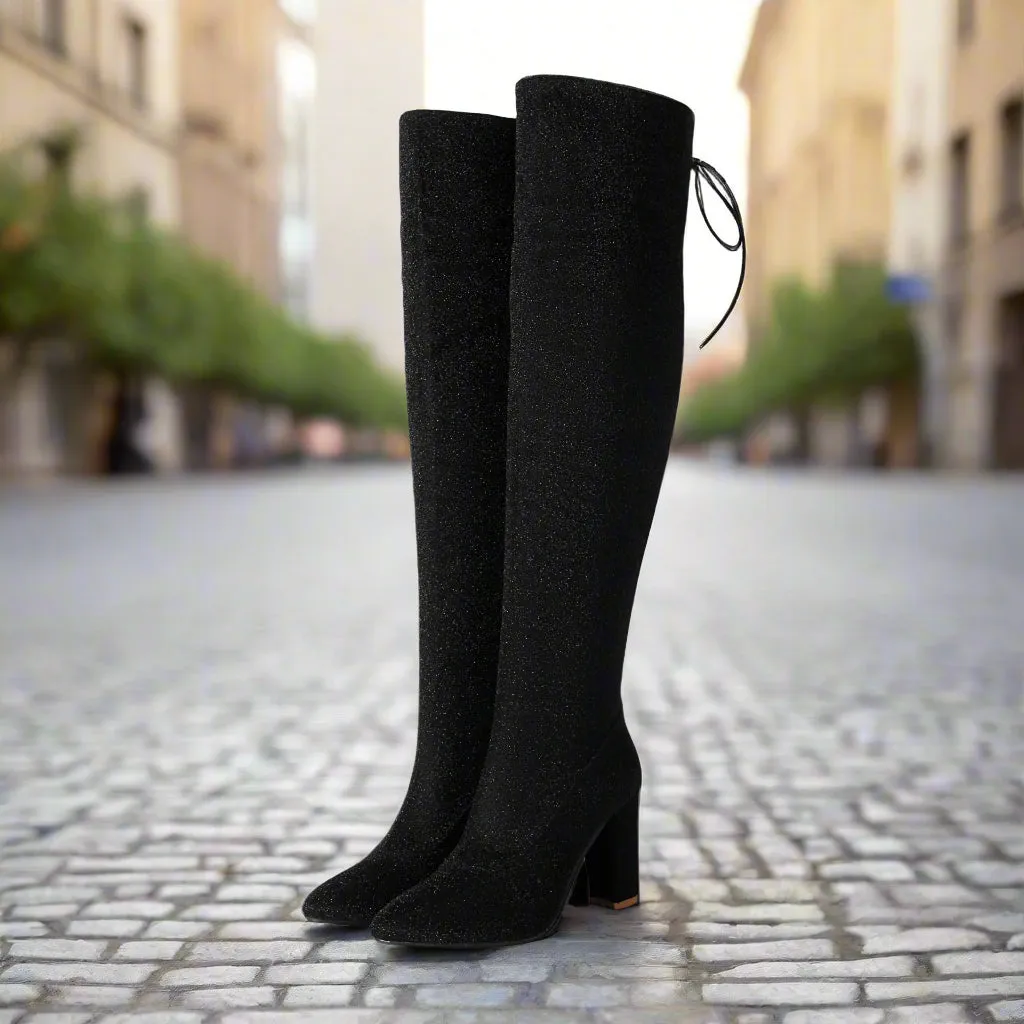 Plus-Size Over The Knee Long Boots for Women – Chunky Heel Nightclub Platform sold by Zulily product image thumbnail 5