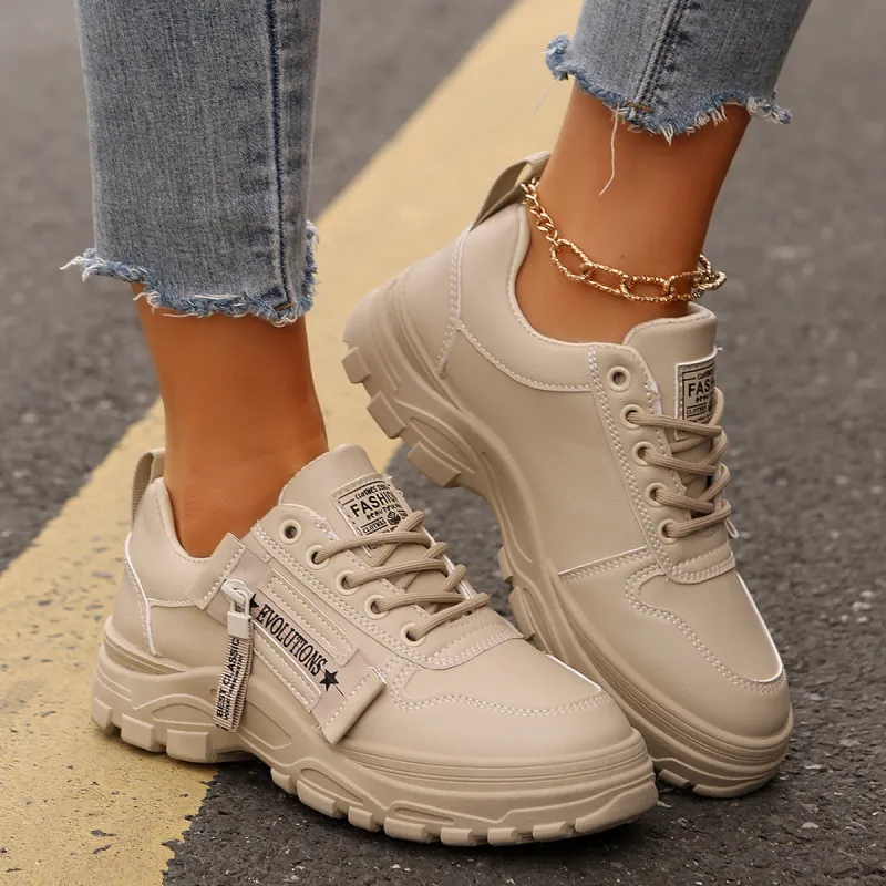 Women’s Lace‑Up Side‑Zipper Sports Sneakers made by Zulily