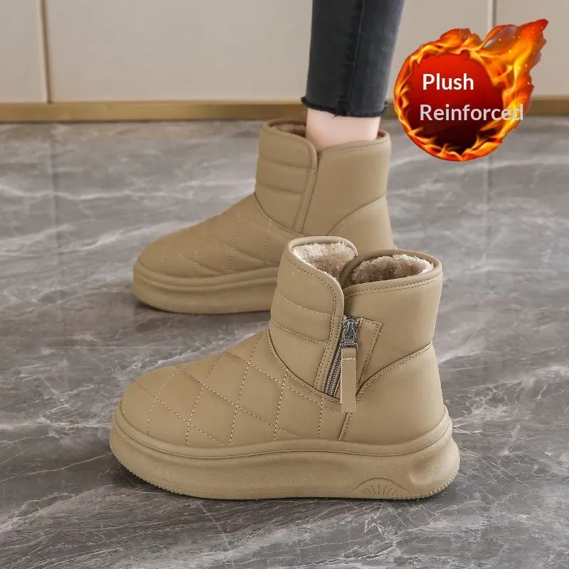 Women’s Casual Warm Fleece-Lined Snow Boots – Winter Anti-Slip Ankle Boots made by Zulily
